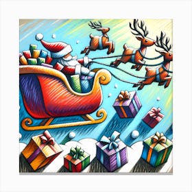 Super Kids Creativity:Santa Claus Sleigh Canvas Print