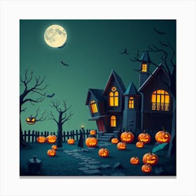 Halloween house Canvas Print