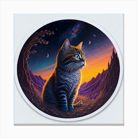 Cat Colored Sky (74) Canvas Print