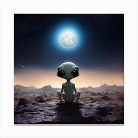 Alien In The Moonlight Canvas Print