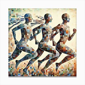 Running Men Canvas Print