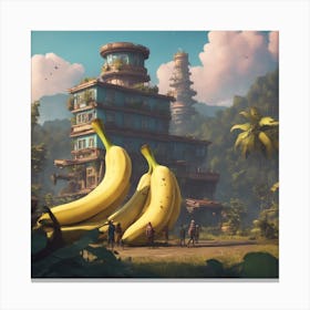 Bananas In The Jungle Canvas Print