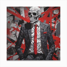 Skeleton In A Suit 7 Canvas Print