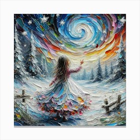 Girl In The Snow Canvas Print