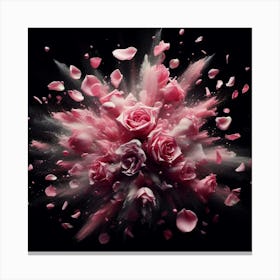 Pink Roses Explosion Canvas Print