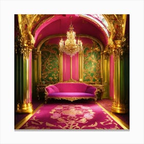 Futuristic Beautiful French Mansion Interior Glamo (22) Canvas Print