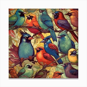 Colorful Birds 3 Canvas Print