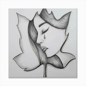 Pencil Drawing Of A Girl Canvas Print