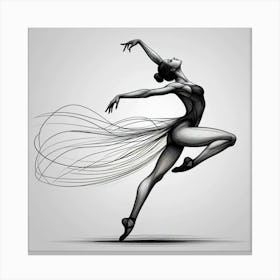 Line Art Dancer body Canvas Print