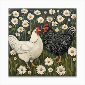 Chickens Fairycore Painting 3 Canvas Print