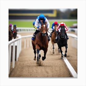 Jockeys Racing On The Track 2 Canvas Print