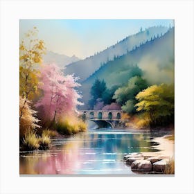 Bridge Over The River Canvas Print