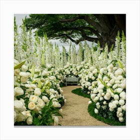 White Flower Garden 2 Canvas Print