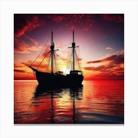 Sunset Sailboat 10 Canvas Print