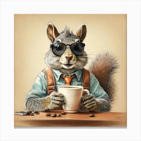 Squirrel In Sunglasses 4 Canvas Print