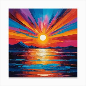 Sunset Over The Sea Canvas Print