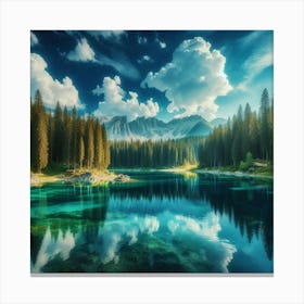 Lake In The Mountains 44 Canvas Print