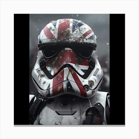 Stormtrooper With British Flag Canvas Print