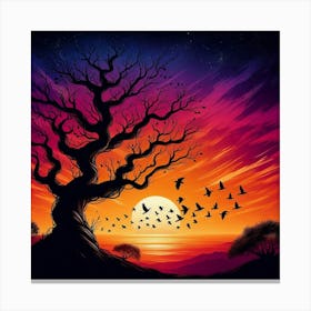 Sunset Tree 17 Canvas Print