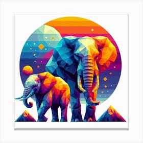 Duo Elephants In The Sky Canvas Print