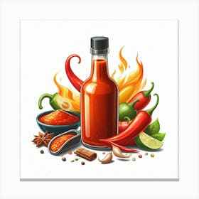 Hot Sauce Vector Illustration Canvas Print