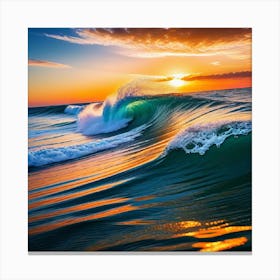 Sunset Over The Ocean Canvas Print