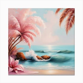 Leonardo Phoenix Imagine A Serene Tropical Beach That Has Been Deserted Canvas Print