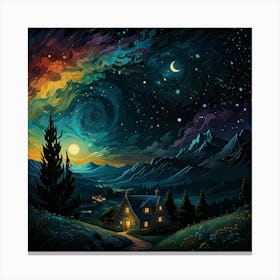 Night Sky Painting Canvas Print