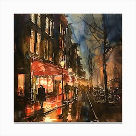 Amsterdam Red Light District at Night Series 2 Canvas Print