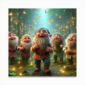 Gnomes In The Forest 4 Canvas Print