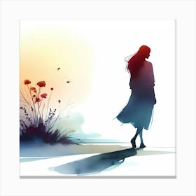 Woman Walking Canvas Print