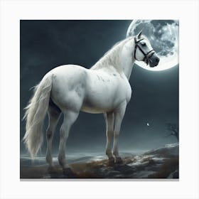 218198 A Picture, A Large Moon, And A White Horse Of The Xl 1024 V1 0 Canvas Print