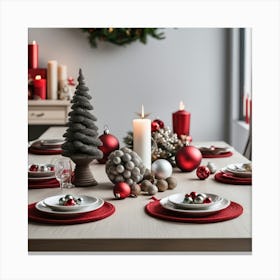 Christmas Table Setting 33 Canvas Print