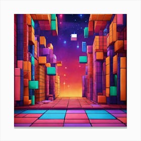 Tetris Stage Background Canvas Print