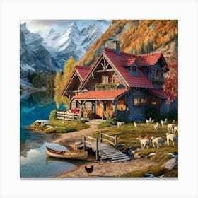 Cabin In The Mountains 1 Canvas Print