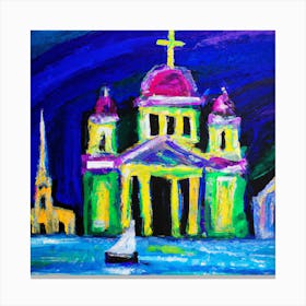 Impressionism Oil Painting, Church Canvas Print