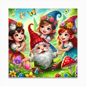 Gnome Family Canvas Print