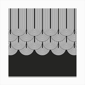 Abstract Black And White Rainbows Canvas Print