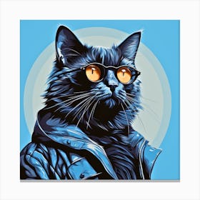 Cat With Glasses Canvas Print