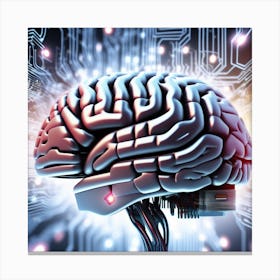 Brain On A Circuit Board 7 Canvas Print