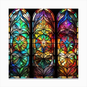 Color Explosion 1, an abstract AI art piece that bursts with vibrant hues and creates an uplifting atmosphere. Generated with AI,Art style_Stained glass,CFG Scale_3, Step Canvas Print
