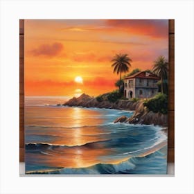 Sunset On The Beach Canvas Print