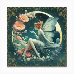 Fairy On The Moon Canvas Print