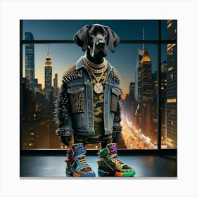 Dog With Sneakers Canvas Print