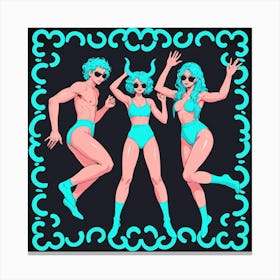 Three Girls In Bikinis 15 Canvas Print