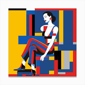 Woman Sitting On A Chair Canvas Print