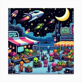 8-bit intergalactic marketplace 3 Canvas Print