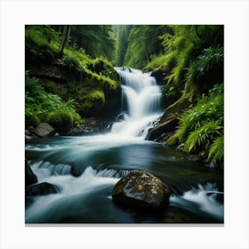 Waterfall In The Forest Canvas Print