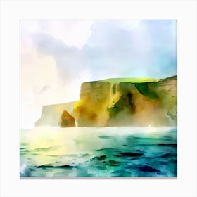 Watercolor Cliffs of Moher 2 Canvas Print