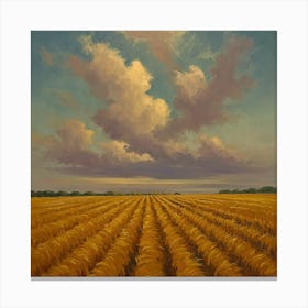 Wheat Field With Clouds Canvas Print